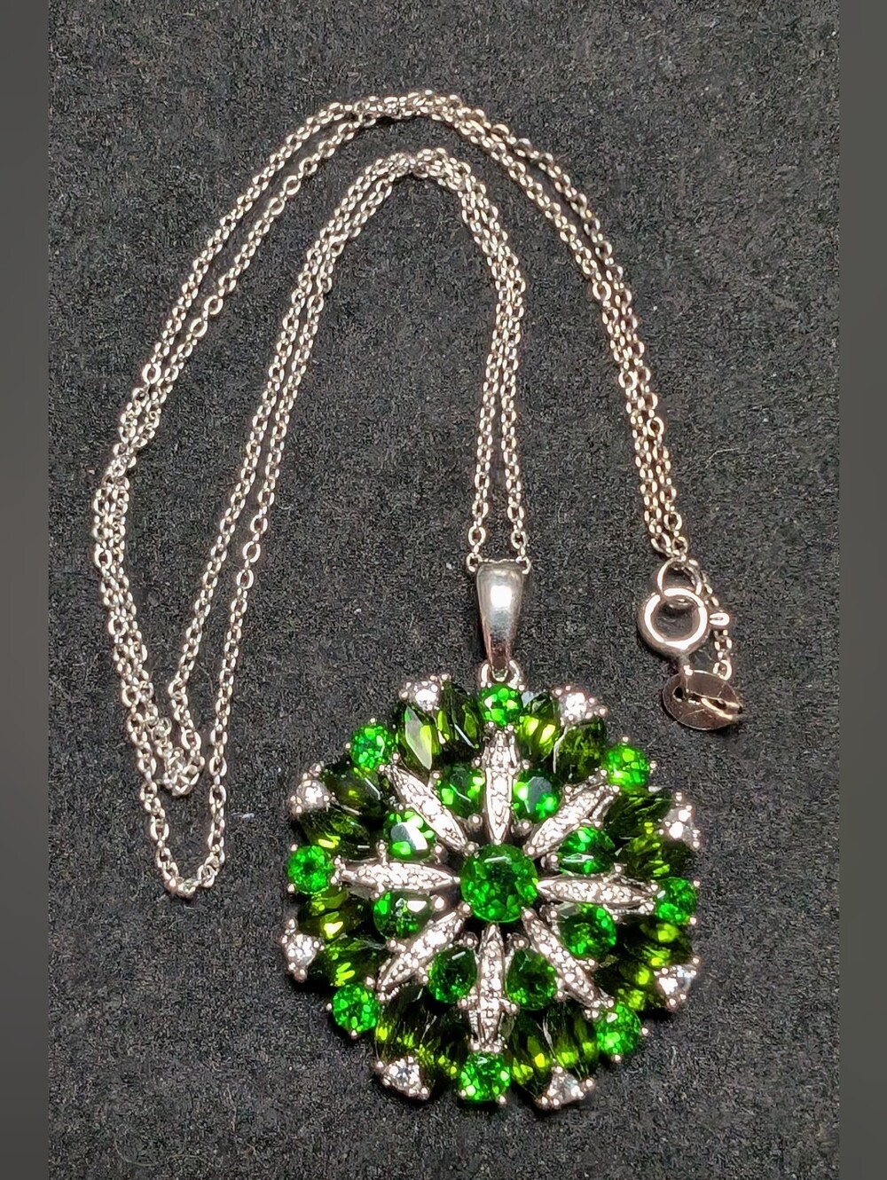 Chrome Diopside Sterling Silver Pendant